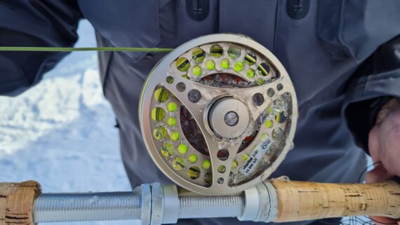 Tony Smithโs reel became completely frozen whilst fishing at Rothes on Saturday.