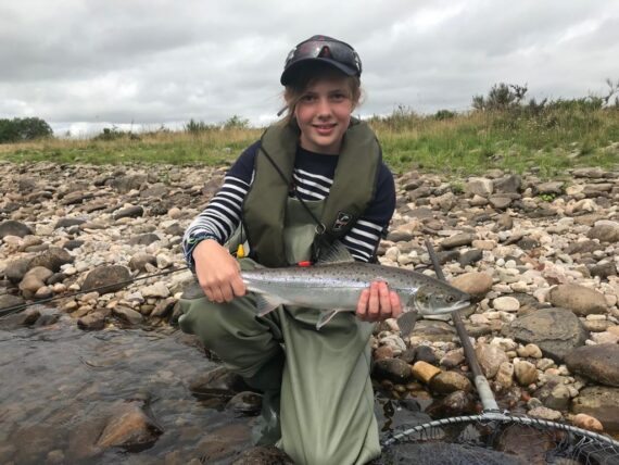 A lovely grilse for this young angler at Gordon Castle