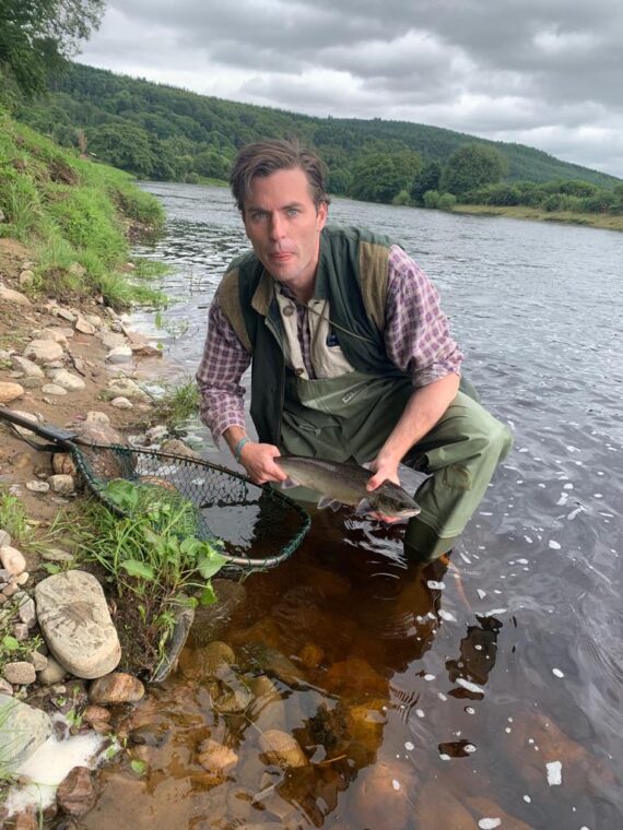 Andy Heald with his first of fish from Monday morning