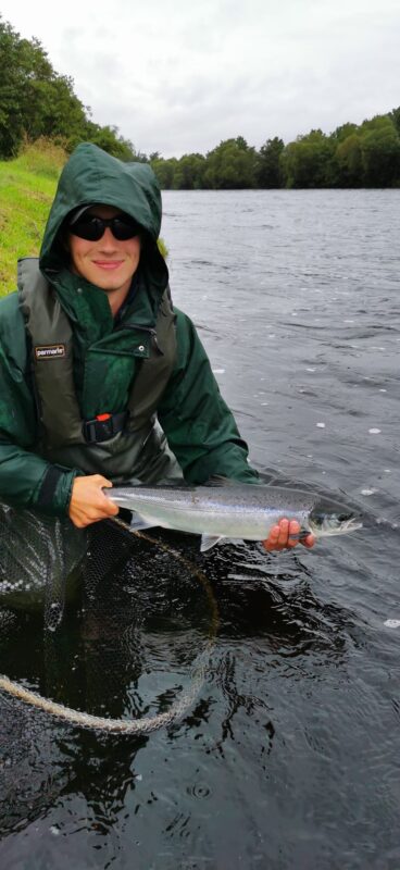 Archie with a lovely fresh grilse