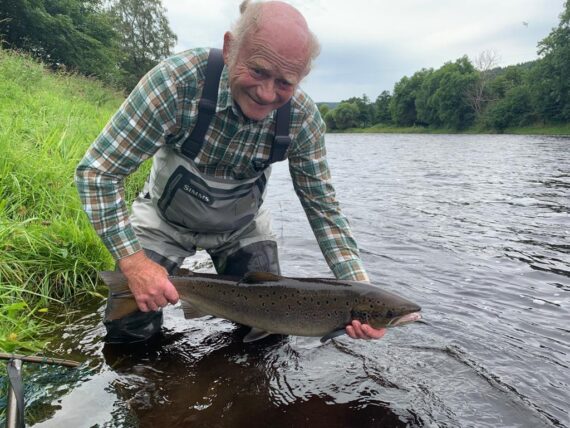 Eric Wardle with a bonny fish from the Geantree