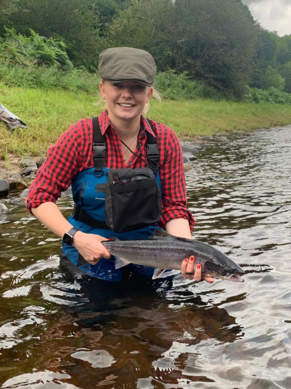 Felicity Goodall with her first ever fish