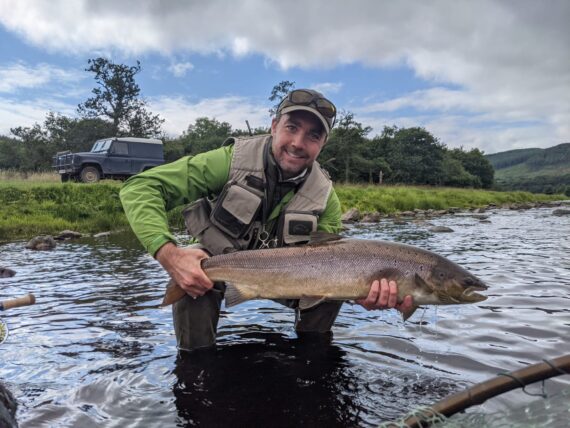 James Bastian with his first fish at 13.5lbs