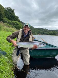 James Bladon with a bright fish from Burnmouth