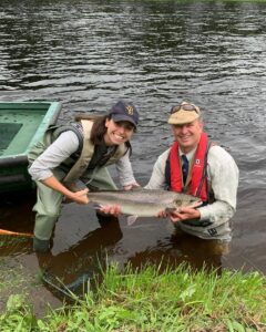 Sarah Bradley with a fine 13lb fish from the Junction