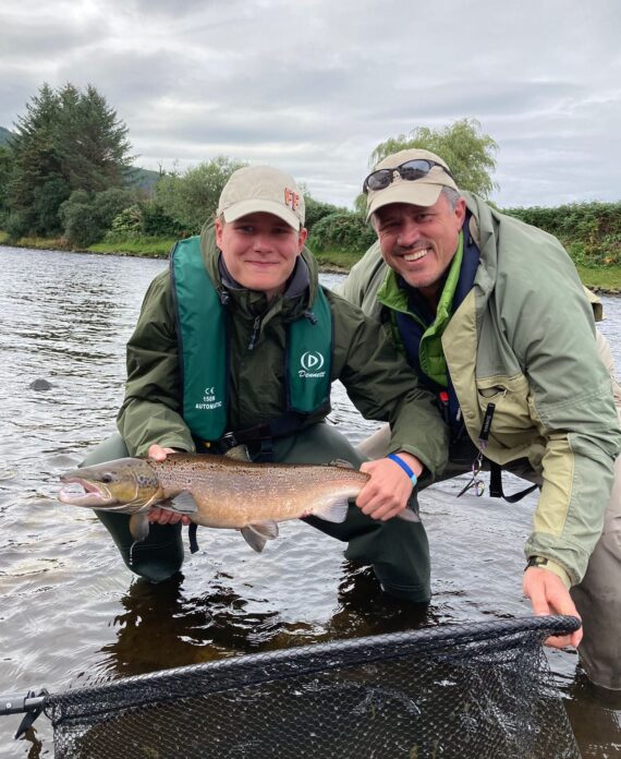 Toby Wheatley with the first of his two fish