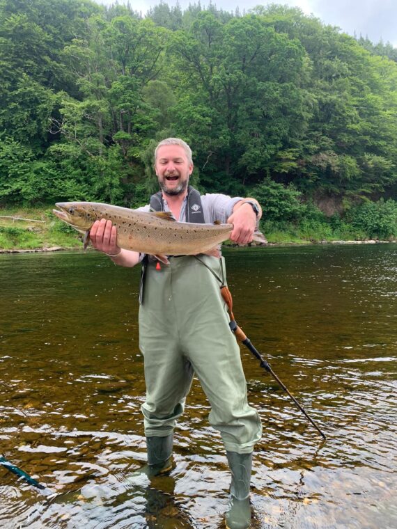 A very happy Ewan Dryburgh with a salmon.